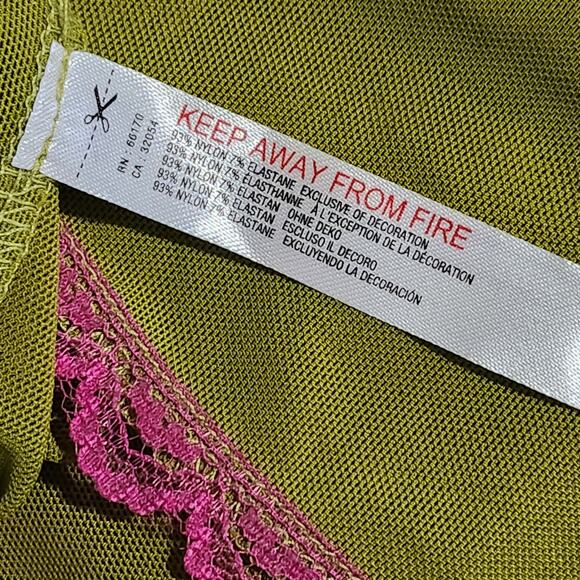 Urban Outfitters Out From Under BOUDOIR BELLE Sheer Lace Slip Dress Green M NWOT - Picture 8 of 8